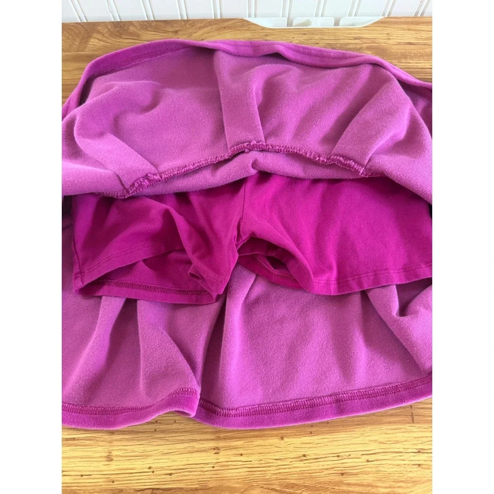 The Children's Place Girls Magenta Velour Y2K Pleated Skort Heart Size 14